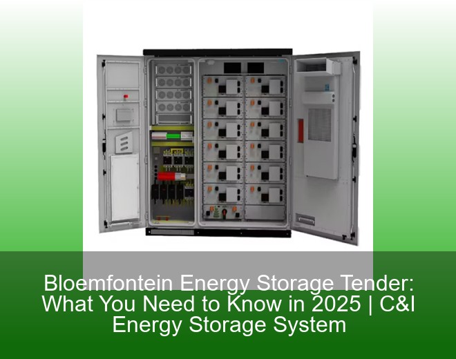 Bloemfontein Energy Storage Tender: What You Need to Know in 2025 | C&I Energy Storage System